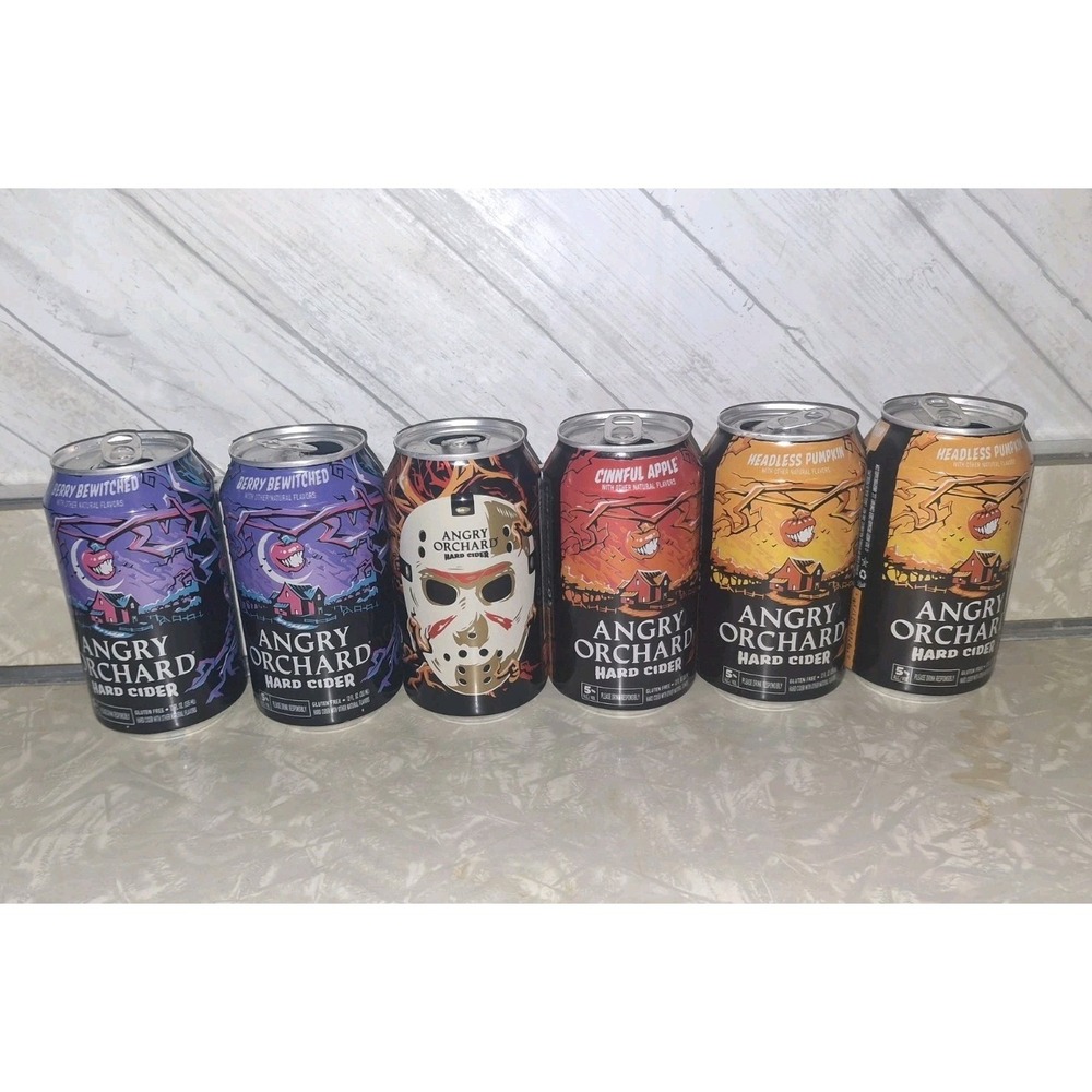 2025 FRIDAY THE 13TH  ANGRY ORCHARD HARD CIDER JASON 12oz EMPTY CANS Lot Set